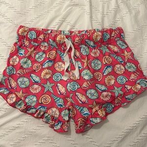 SIMPLY SOUTHERN Women’s Sleep/Lounge Ruffle Short Pink Seashells Elastic Waist S